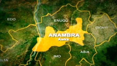 Anambra state on Nigerian map