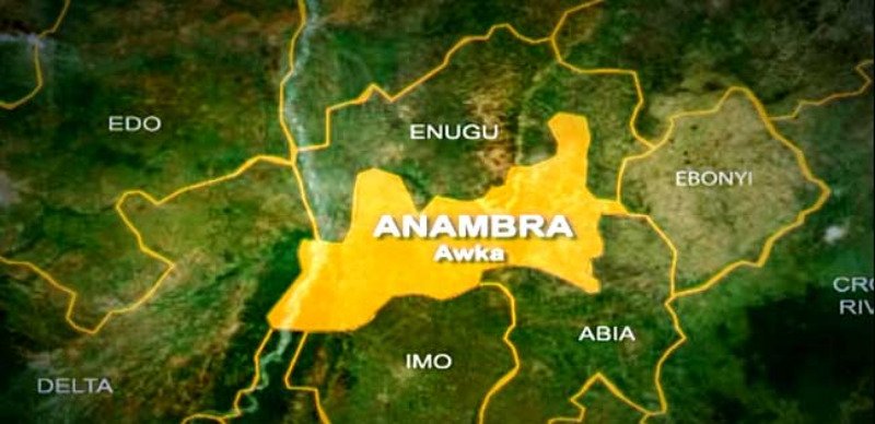 Anambra state on Nigerian map